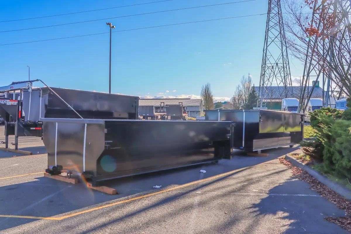 Roll-off dumpster ready for waste disposal at job site for 4 Yard Dumpster Rental in Saranap